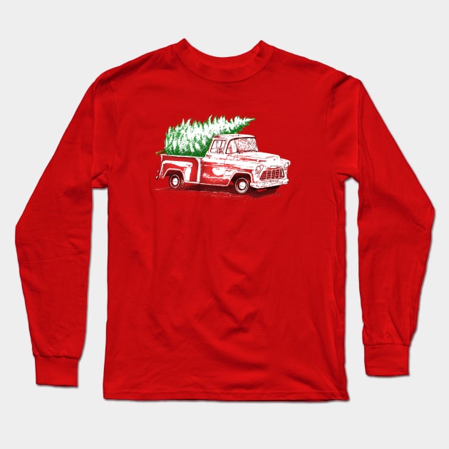 Christmas Tree Pickup Long Sleeve T-Shirt by J. Christopher Schmidt